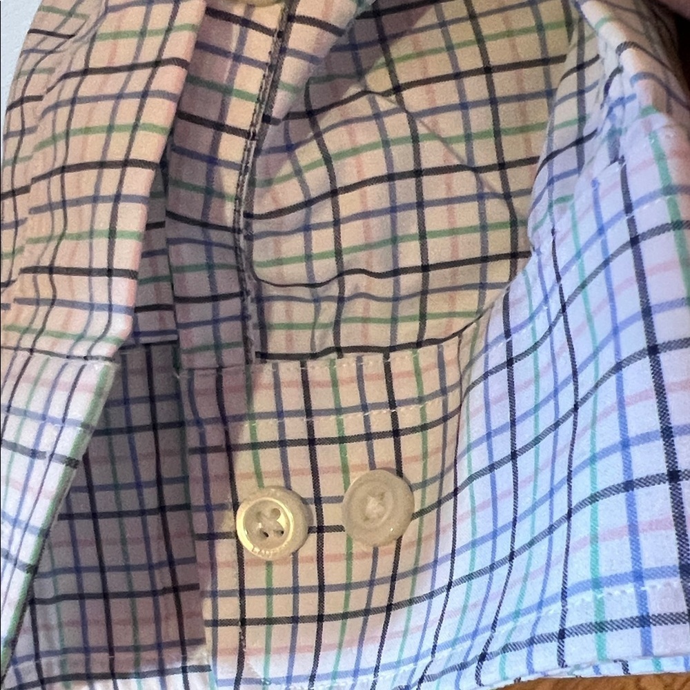 Ralph Lauren White Button-Down Shirt with Blue & Green Pink Grid XL - Picture 4 of 7